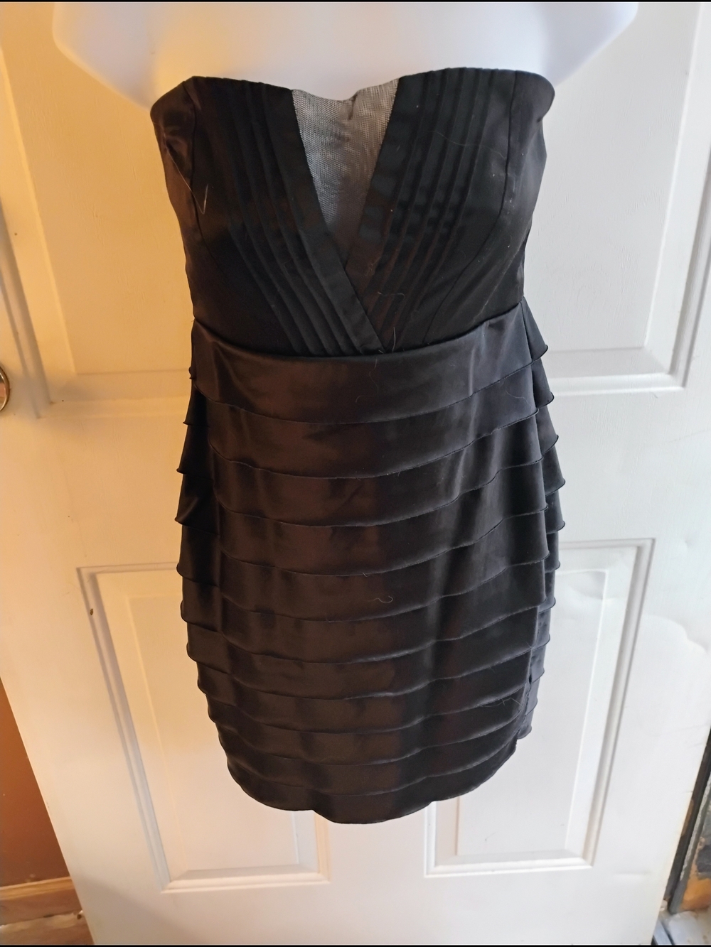 Forever 21 Black Strapless Pleated Tiered Cocktail Dress
